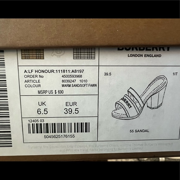 Burberry Logo Print Canvas and Leather Sandals - Picture 13 of 15